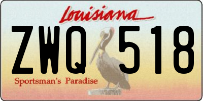 LA license plate ZWQ518