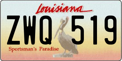 LA license plate ZWQ519