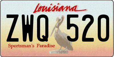 LA license plate ZWQ520