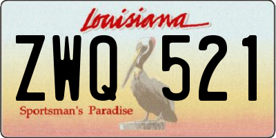 LA license plate ZWQ521