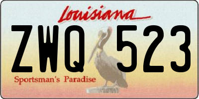 LA license plate ZWQ523