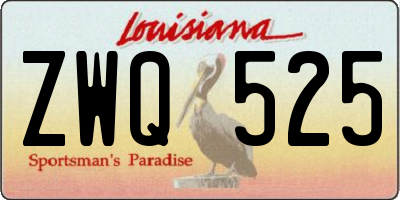 LA license plate ZWQ525