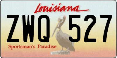 LA license plate ZWQ527