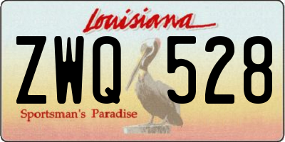 LA license plate ZWQ528