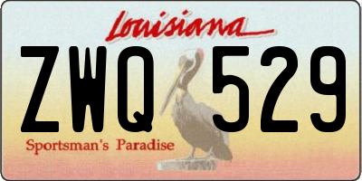 LA license plate ZWQ529