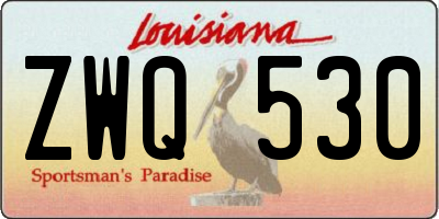 LA license plate ZWQ530