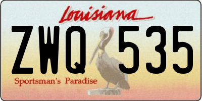 LA license plate ZWQ535