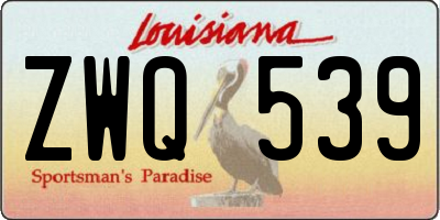 LA license plate ZWQ539