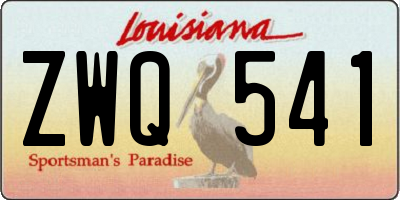 LA license plate ZWQ541