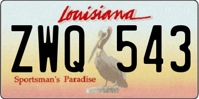 LA license plate ZWQ543