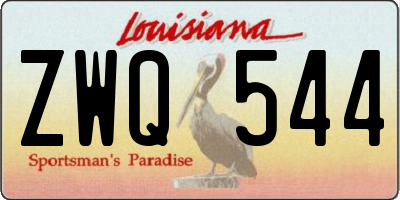 LA license plate ZWQ544