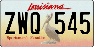 LA license plate ZWQ545