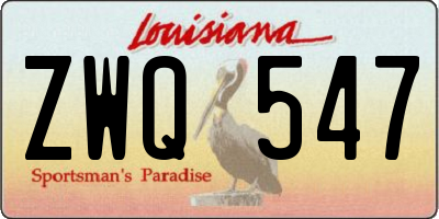 LA license plate ZWQ547