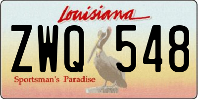 LA license plate ZWQ548