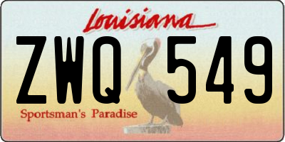 LA license plate ZWQ549