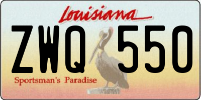 LA license plate ZWQ550