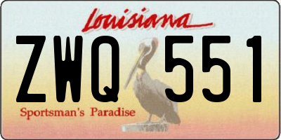 LA license plate ZWQ551