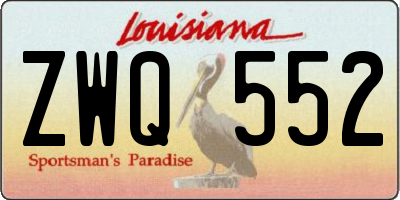 LA license plate ZWQ552