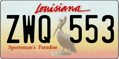 LA license plate ZWQ553