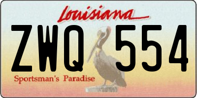 LA license plate ZWQ554