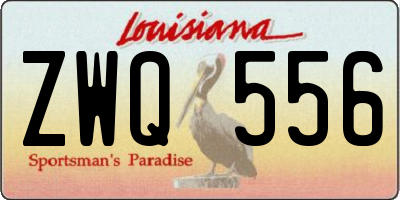 LA license plate ZWQ556