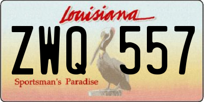 LA license plate ZWQ557