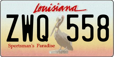 LA license plate ZWQ558