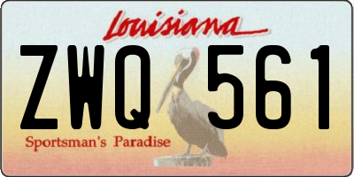 LA license plate ZWQ561