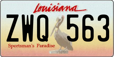 LA license plate ZWQ563