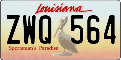LA license plate ZWQ564