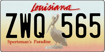 LA license plate ZWQ565