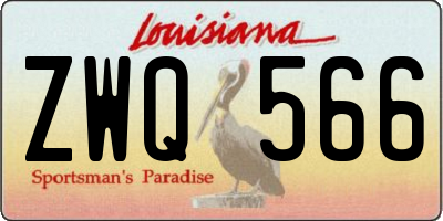 LA license plate ZWQ566