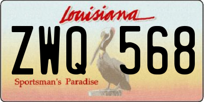 LA license plate ZWQ568