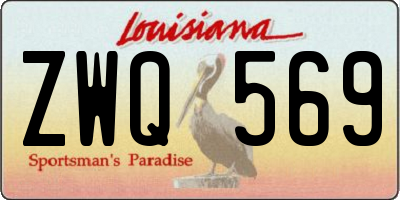 LA license plate ZWQ569