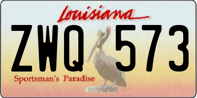 LA license plate ZWQ573