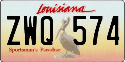 LA license plate ZWQ574