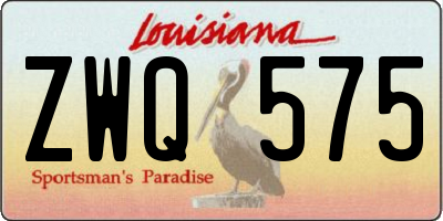 LA license plate ZWQ575