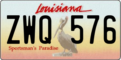 LA license plate ZWQ576