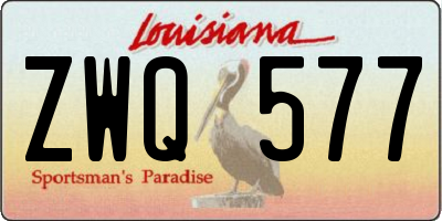 LA license plate ZWQ577