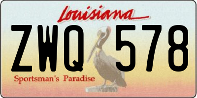 LA license plate ZWQ578