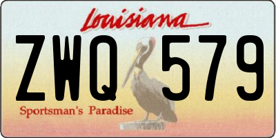 LA license plate ZWQ579