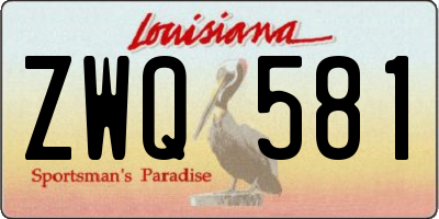 LA license plate ZWQ581