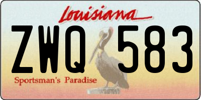 LA license plate ZWQ583