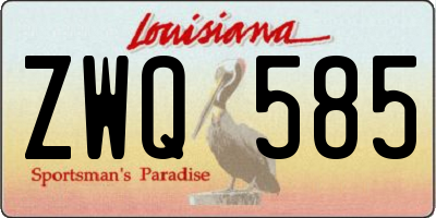 LA license plate ZWQ585