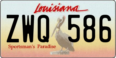 LA license plate ZWQ586