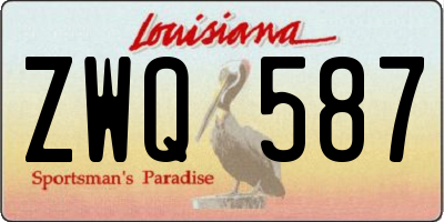 LA license plate ZWQ587