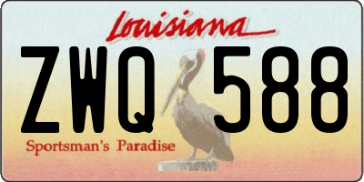 LA license plate ZWQ588