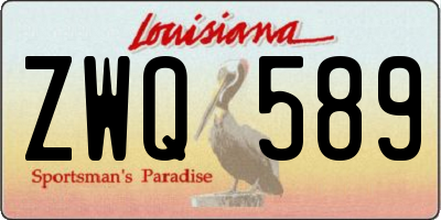 LA license plate ZWQ589