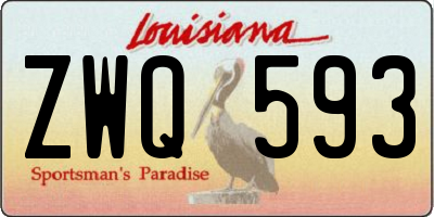 LA license plate ZWQ593