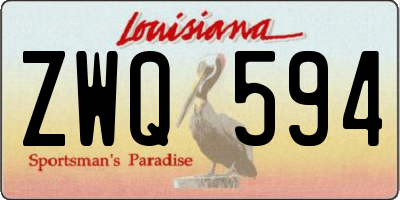 LA license plate ZWQ594